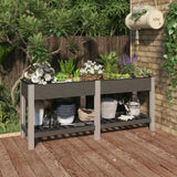 Vidaxx jardinière surélevée avec étagère 175x50x75 cm hkc gris