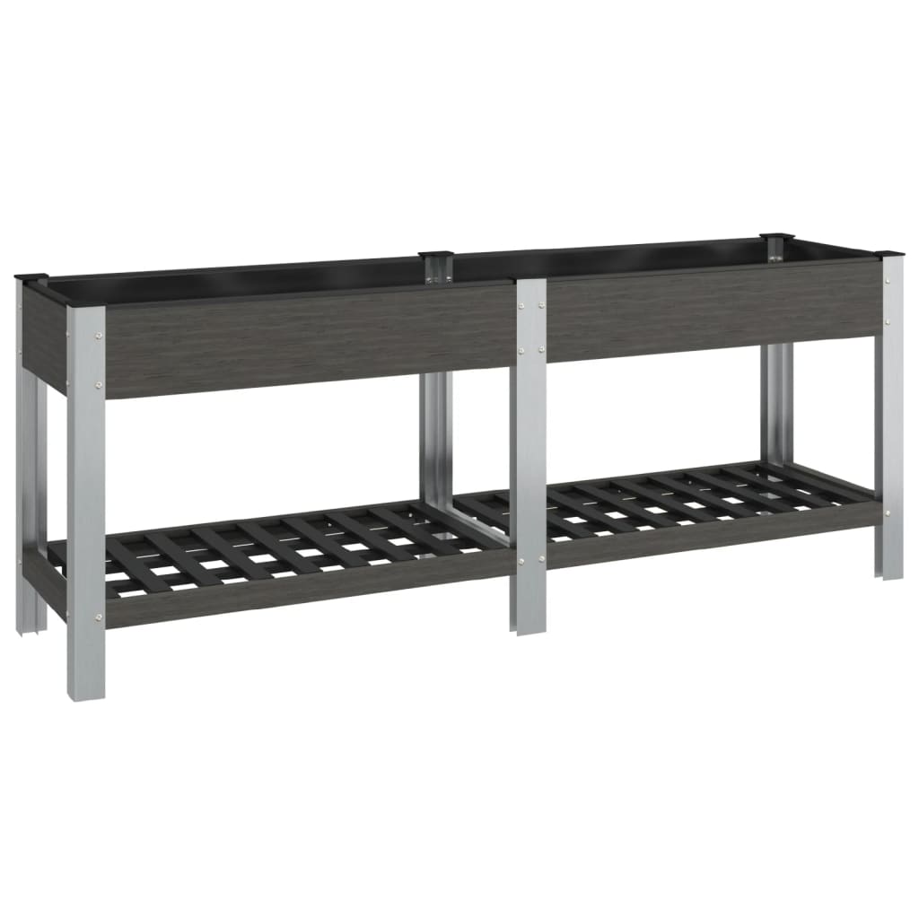 VidaXL jardinière surélevée avec étagère 200x50x75 cm hkc gris