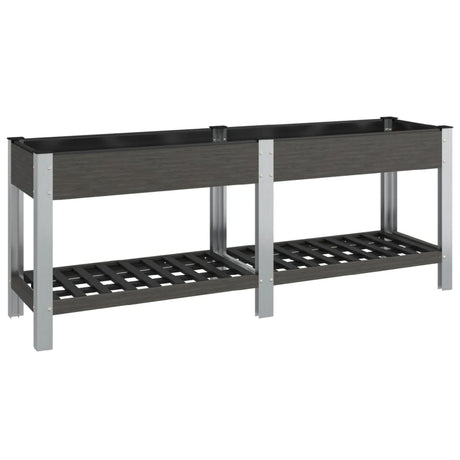 VidaXL jardinière surélevée avec étagère 200x50x75 cm hkc gris