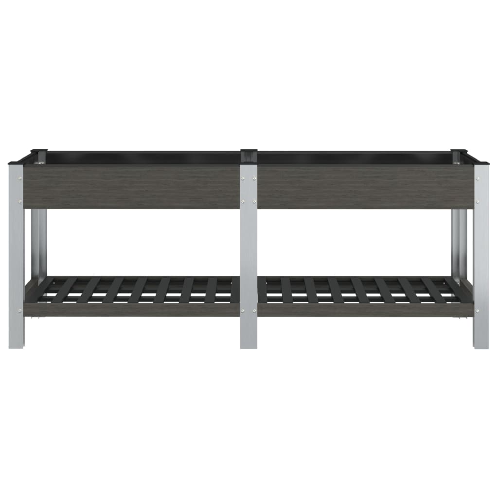 VidaXL jardinière surélevée avec étagère 200x50x75 cm hkc gris
