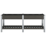 VidaXL jardinière surélevée avec étagère 200x50x75 cm hkc gris