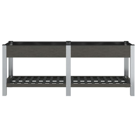 VidaXL jardinière surélevée avec étagère 200x50x75 cm hkc gris