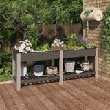 VidaXL jardinière surélevée avec étagère 200x50x75 cm hkc gris