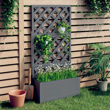 Jardinière VidaXL avec treillis 65x33x135 cm hkc