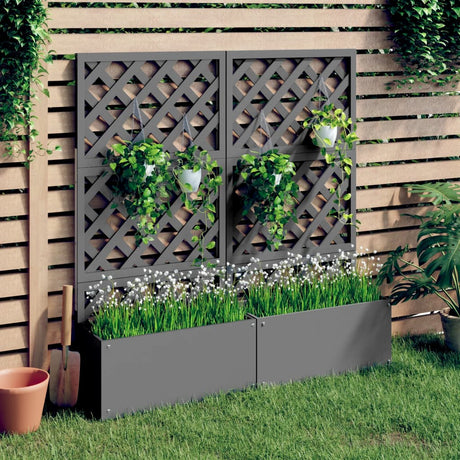 VidaXL Jardinières avec treillis 2 pcs 65x33x135 cm HKC gris