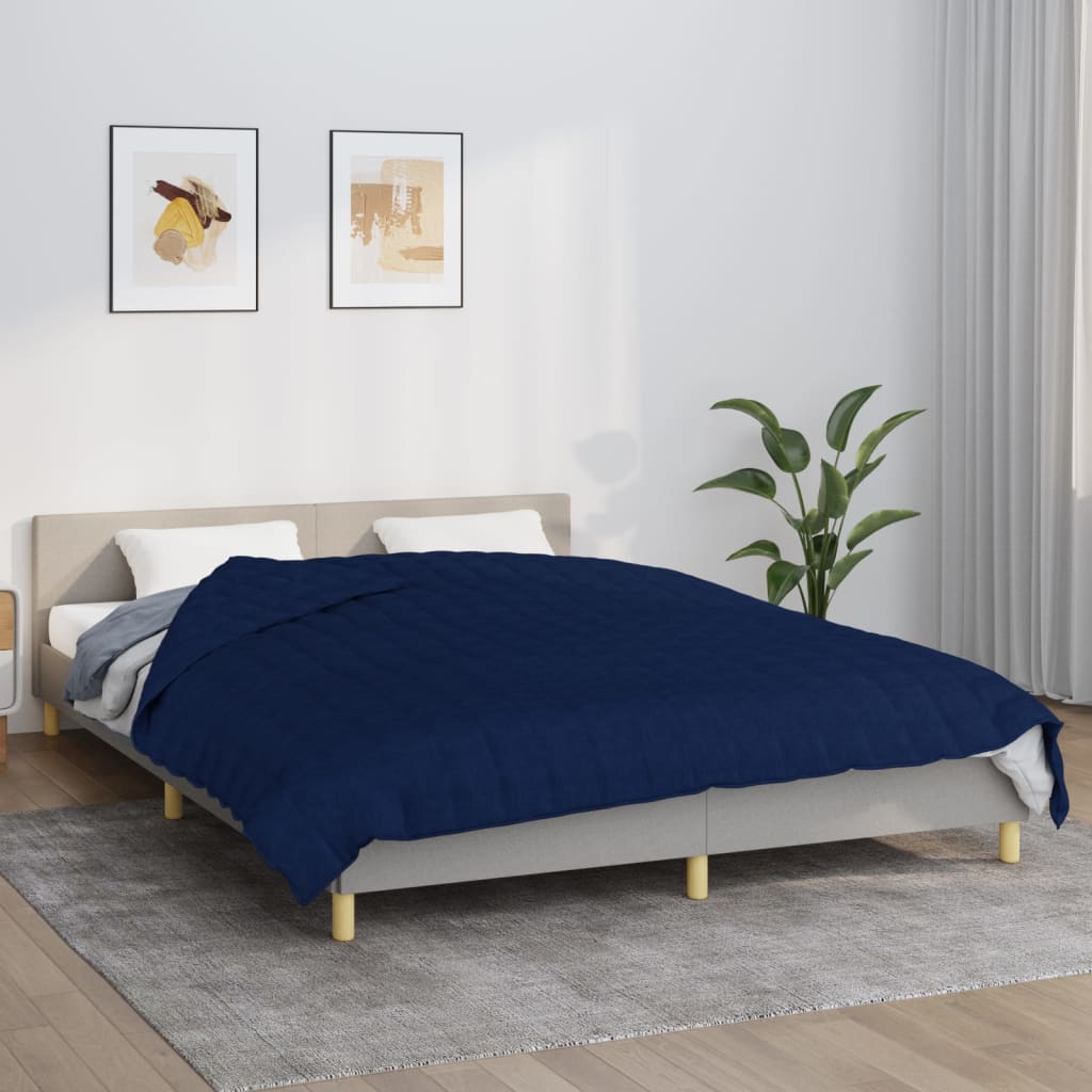 VIDAXL Coperta debole 200x230 cm 9 kg di tessuto blu