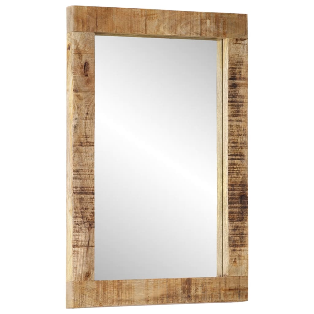 VidaXL miroir 70x50 cm bois de manguier massif et verre