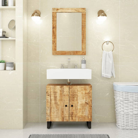 VidaXL miroir 70x50 cm bois de manguier massif et verre