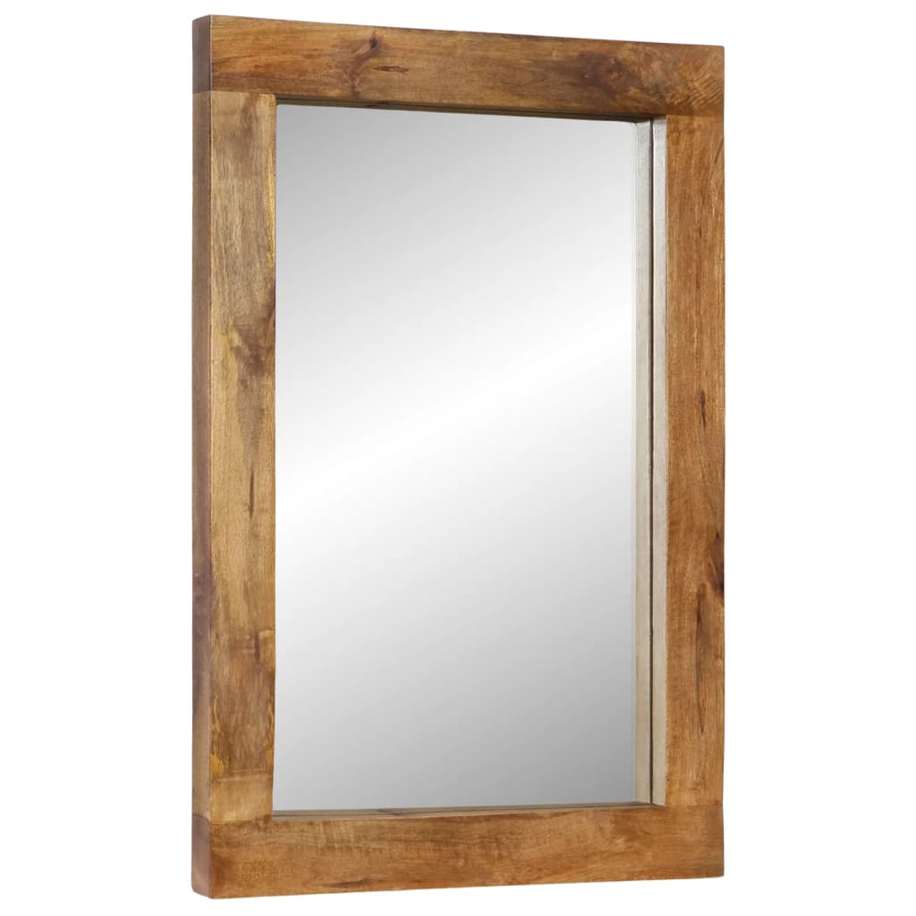 VidaXL miroir 70x50 cm bois de manguier massif et verre