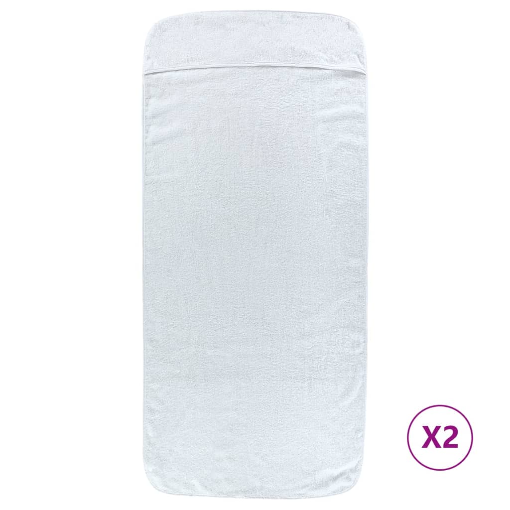 VidaXL serviettes de plage 2 pcs 400 g m² 60x135 cm tissu blanc