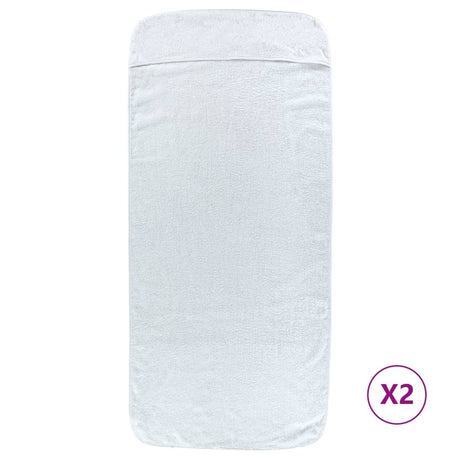 VidaXL serviettes de plage 2 pcs 400 g m² 60x135 cm tissu blanc