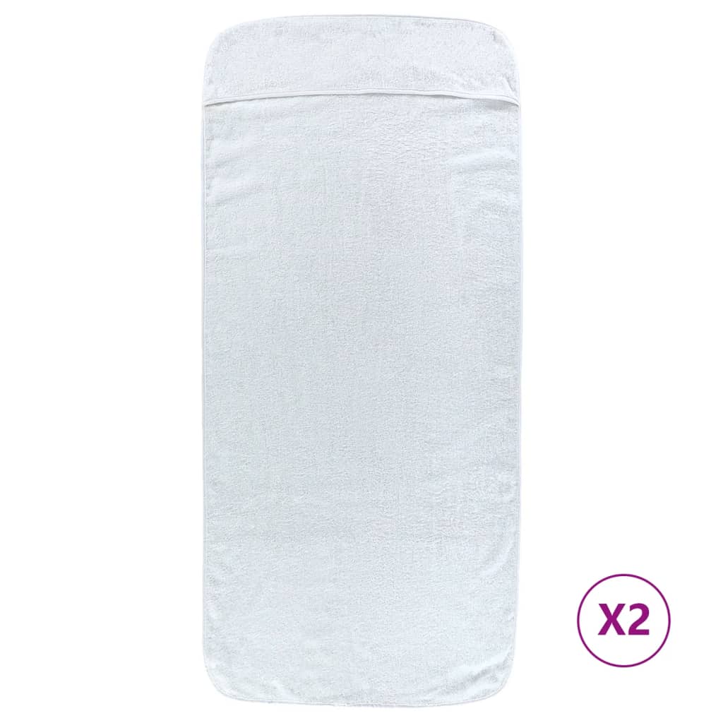 VidaXL serviettes de plage 2 pcs 400 g m² 75x200 cm tissu blanc