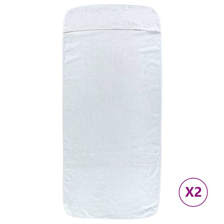 VidaXL serviettes de plage 2 pcs 400 g m² 75x200 cm tissu blanc