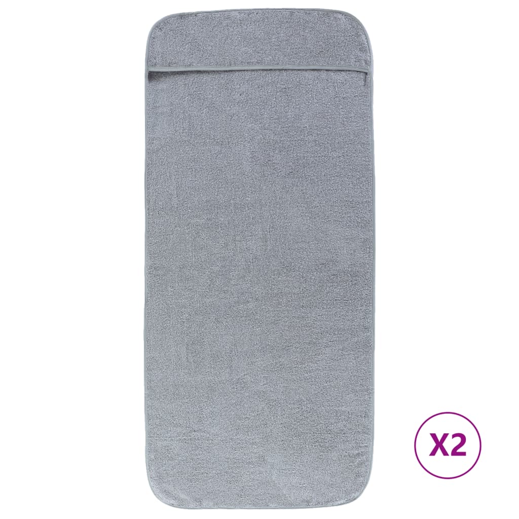 VidaXL serviettes de plage 2 pcs 400 g m² 60x135 cm tissu gris