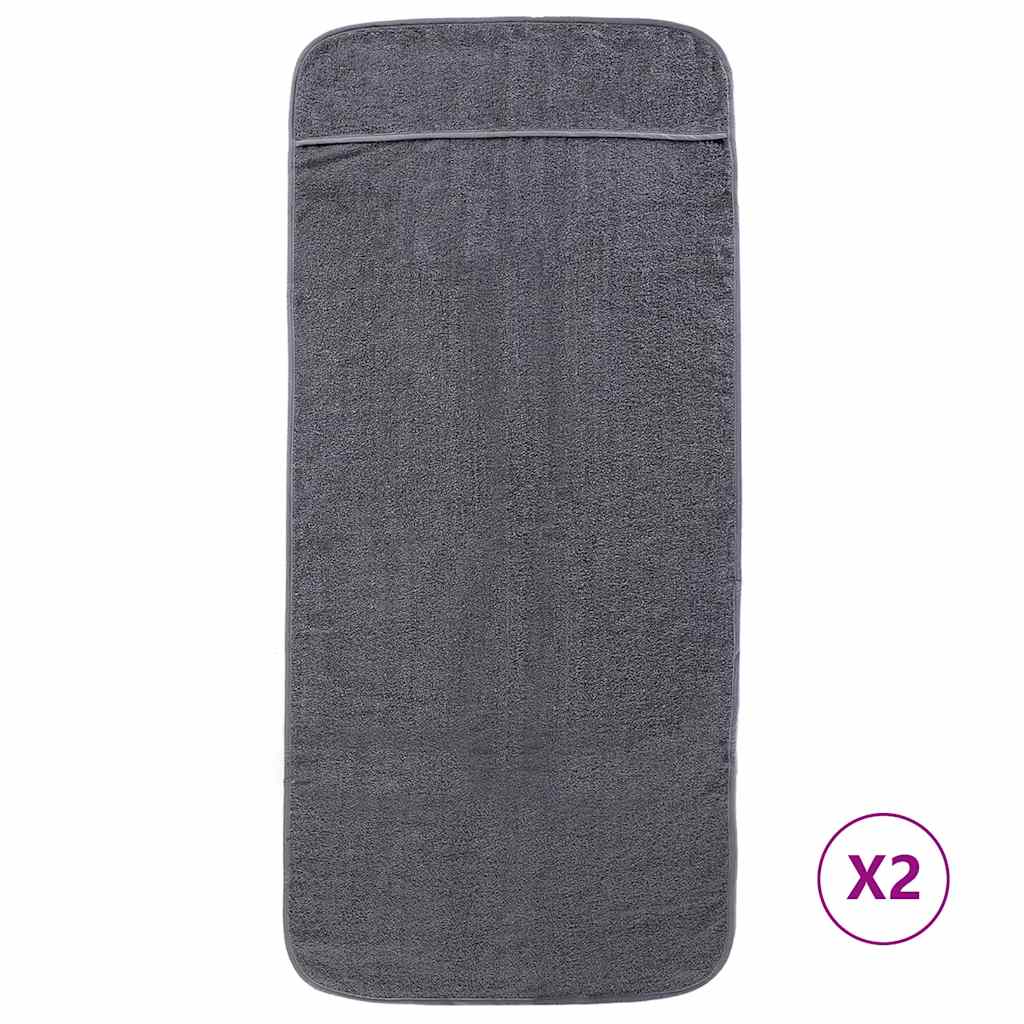 Vidaxx serviettes de plage 2 pcs 400 g m² 60x135 cm tissu anthracite