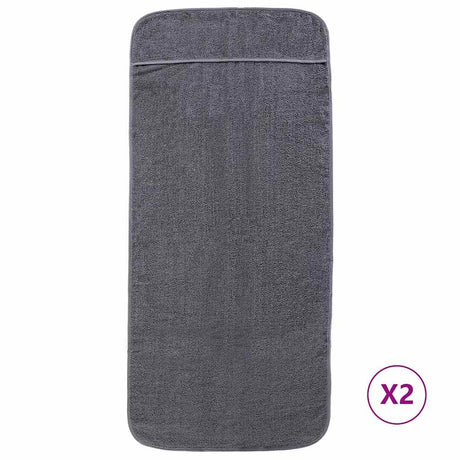 Vidaxx serviettes de plage 2 pcs 400 g m² 60x135 cm tissu anthracite