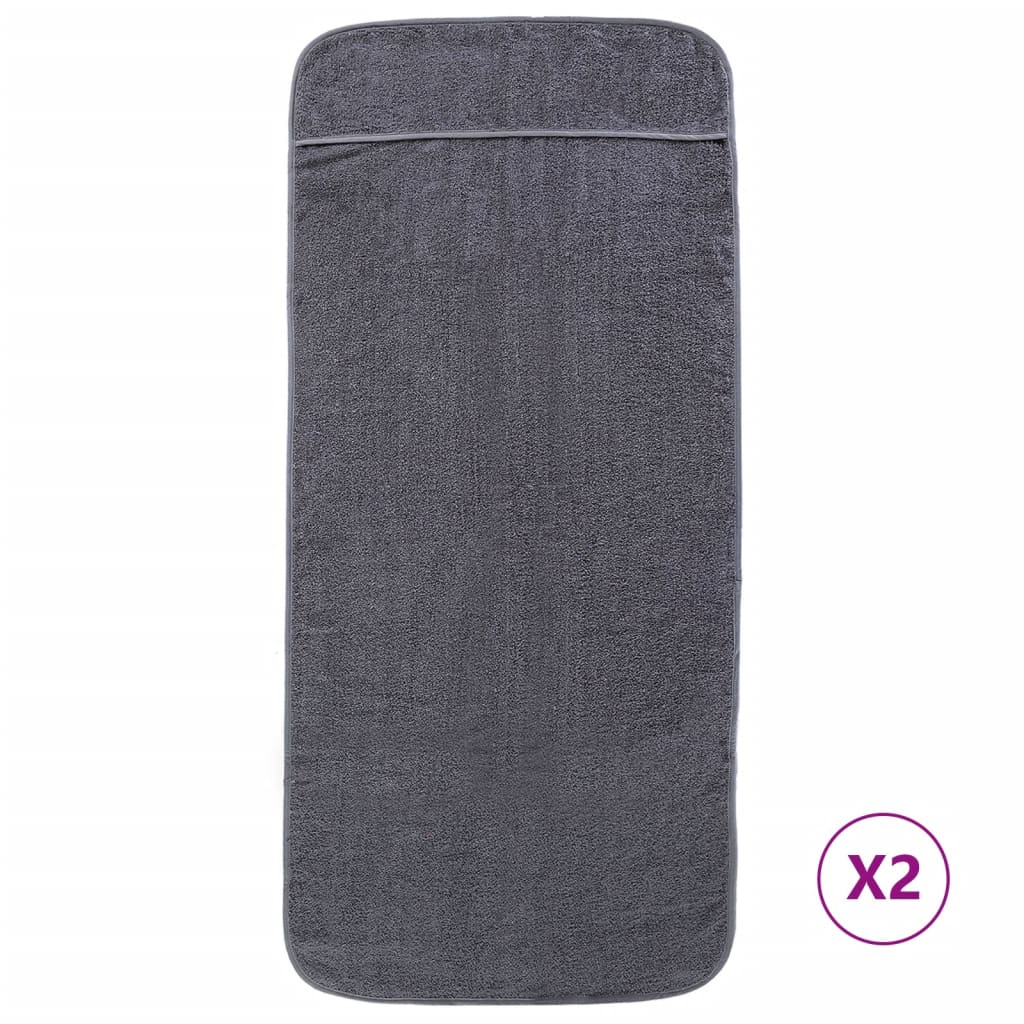 Vidaxx serviettes de plage 2 pcs 400 g m² 75x200 cm tissu anthracite