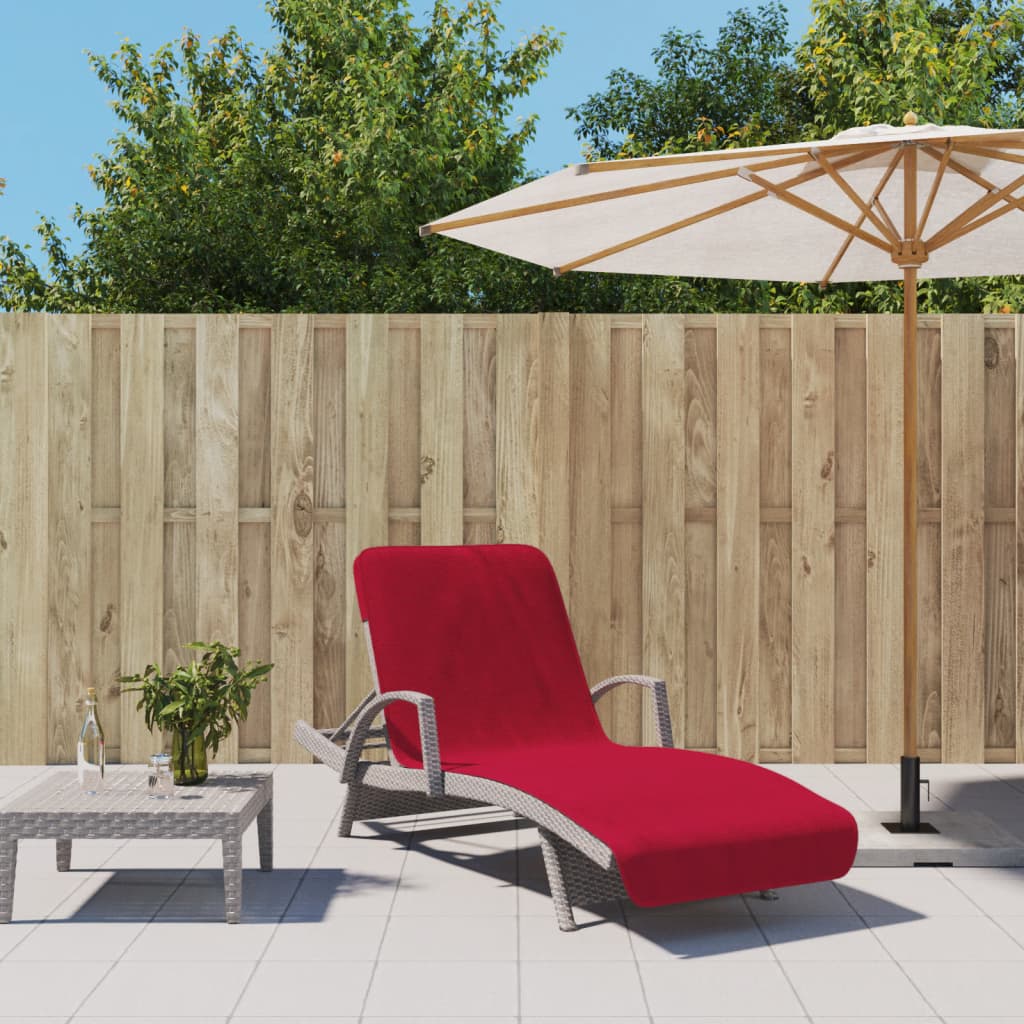 VidaXL serviettes de plage 2 pcs 400 g m² 75x200 cm tissu rouge bordeaux