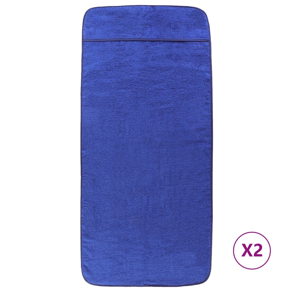 VidaXL serviettes de plage 2 pcs 400 g m² 60x135 cm tissu bleu royal