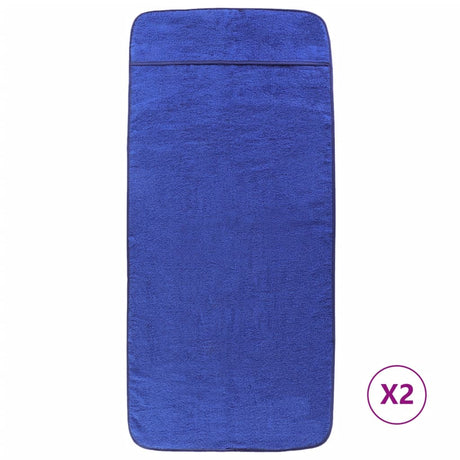 VidaXL serviettes de plage 2 pcs 400 g m² 75x200 cm tissu bleu royal