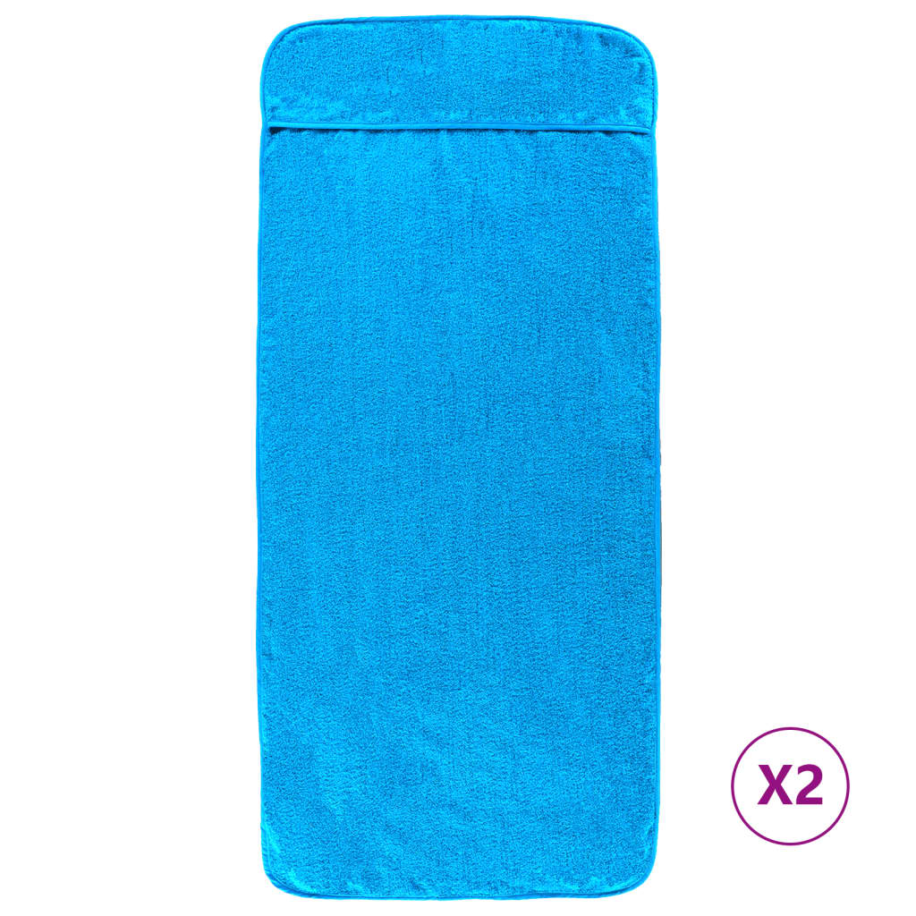 VidaXL serviettes de plage 2 pcs 400 g m² 60x135 cm tissu turquoise
