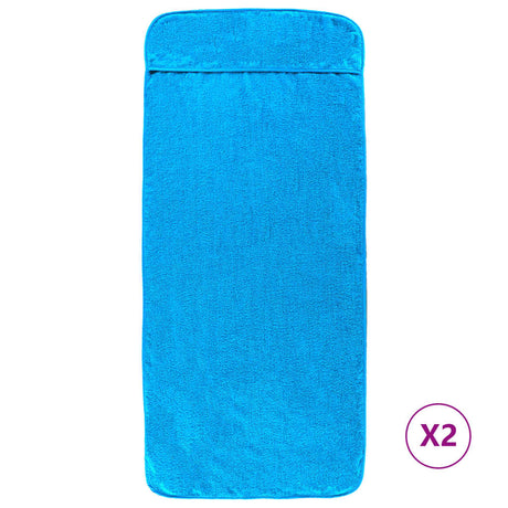 Vidaxx serviettes de plage 2 pcs 400 g m² 75x200 cm tissu turquoise