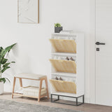 Vidaxx meuble à chaussures 52x25x120 cm bois d'ingénierie blanc