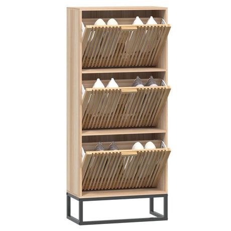 Vidaxx armoire à chaussures 52x25x120 cm bois travaillé
