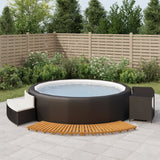 Vidaxl HotTub-Ombouw Poly Rattan and Solid Acaciahout Black