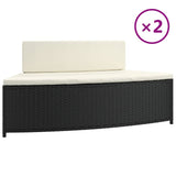 Vidaxl Spa -bänkar med kuddar 2 St Poly Rattan Black