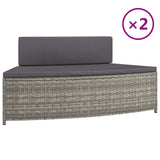 Bancos de spa de Vidaxl con almohadas 2 st Poly rattan gris