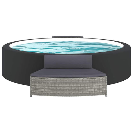 VidaXL bancs de spa avec coussins 2 pcs poly rotin gris
