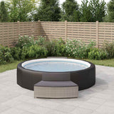 VidaXL bancs de spa avec coussins 2 pcs poly rotin gris