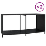 VidaXL étagères de rangement 2 pcs poly rotin noir