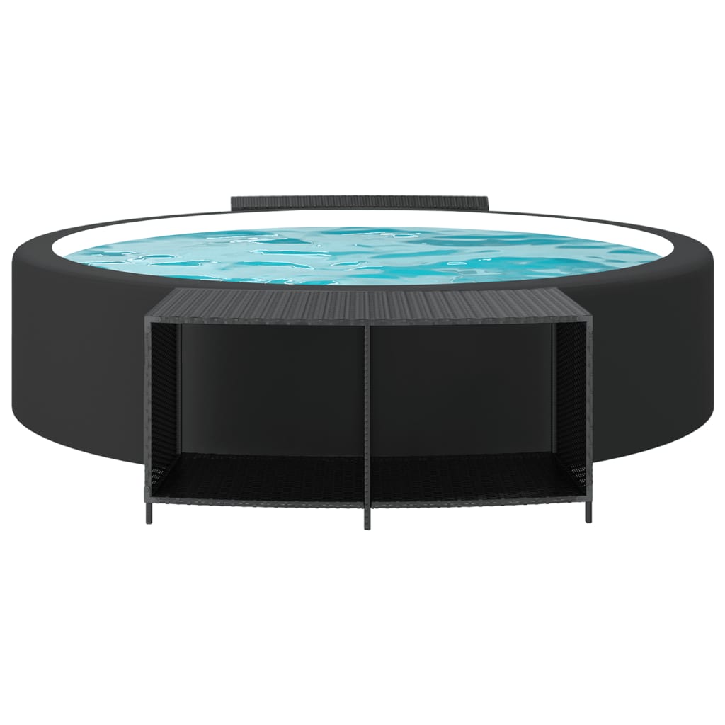 VidaXL étagères de rangement 2 pcs poly rotin noir