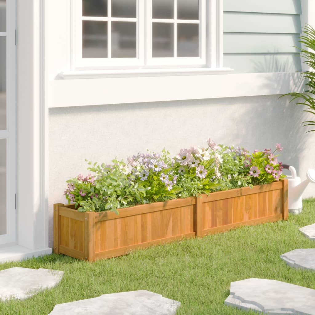 VidaXL jardinière surélevée 150x30x25 cm teck massif