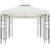 Vidaxl arbor with double roof 6x3 m white