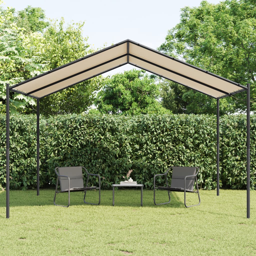 Vidaxxl pavillon de jardin 4x4 m acier et tissu beige