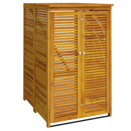 Vidaxx poubelle rangement simple 70x89x117 cm bois d'acacia massif