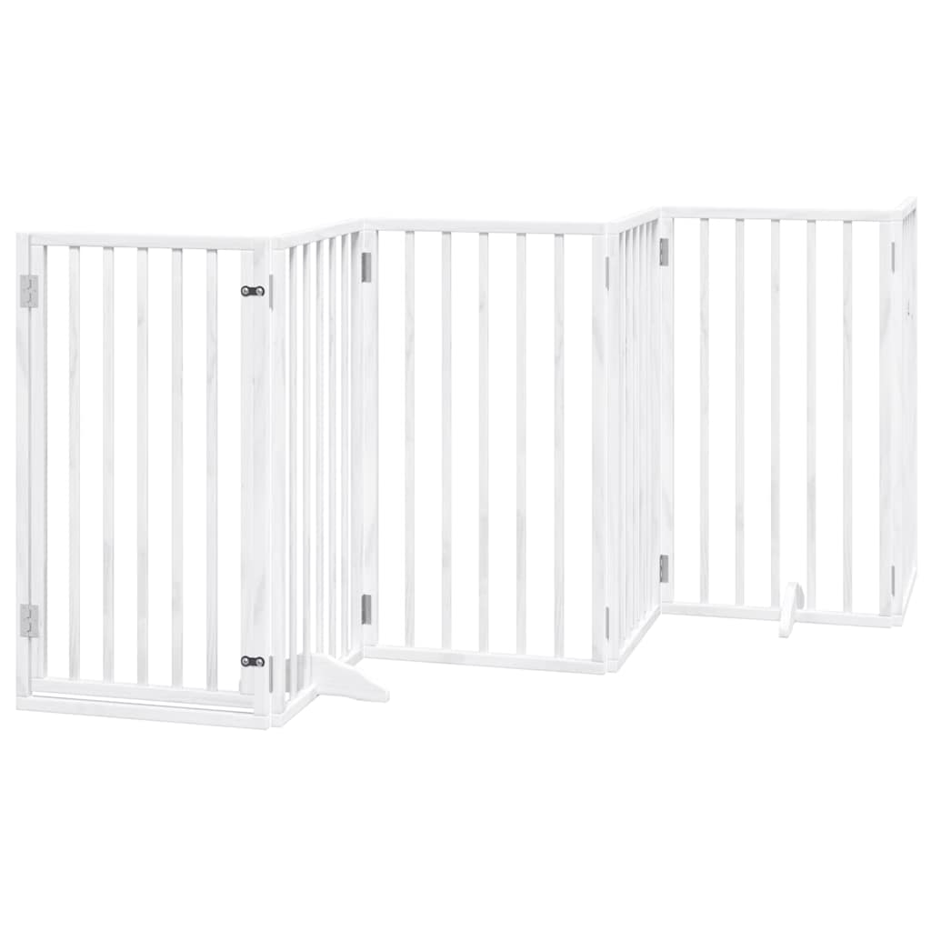 Vidaxx barrière pour chien pliable avec porte 6 panneaux 300 cm bois de peuplier blanc