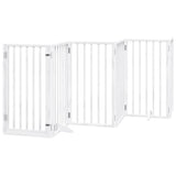 Vidaxx barrière pour chien pliable avec porte 6 panneaux 300 cm bois de peuplier blanc