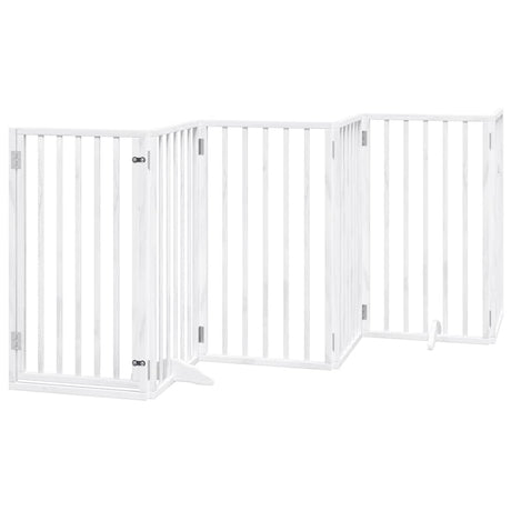 Vidaxx barrière pour chien pliable avec porte 6 panneaux 300 cm bois de peuplier blanc