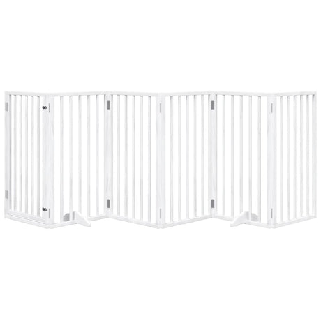 Vidaxx barrière pour chien pliable avec porte 6 panneaux 300 cm bois de peuplier blanc