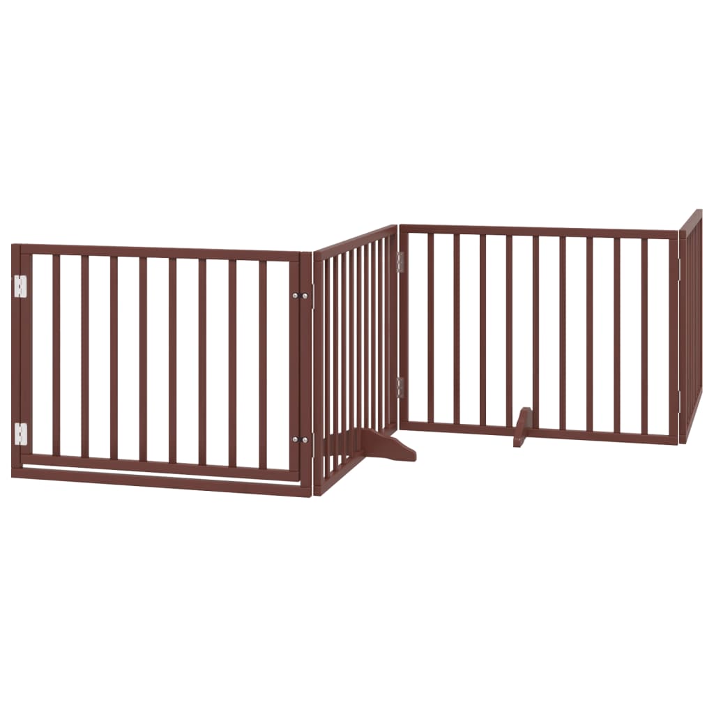 Vidaxx barrière pour chien pliable 4 panneaux 320 cm bois de peuplier marron