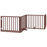 Vidaxx barrière pour chien pliable 4 panneaux 320 cm bois de peuplier marron
