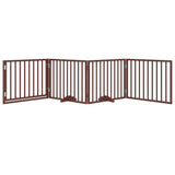 Vidaxx barrière pour chien pliable 4 panneaux 320 cm bois de peuplier marron