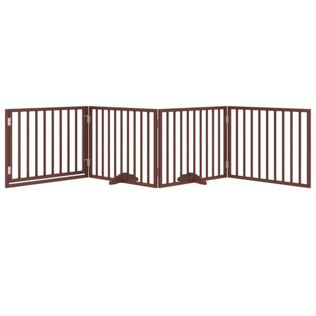 Vidaxx barrière pour chien pliable 4 panneaux 320 cm bois de peuplier marron