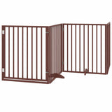Vidaxx barrière pour chien pliable 4 panneaux 320 cm bois de peuplier marron