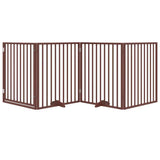 Vidaxx barrière pour chien pliable 4 panneaux 320 cm bois de peuplier marron