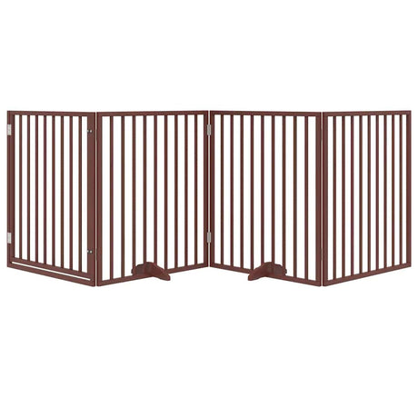Vidaxx barrière pour chien pliable 4 panneaux 320 cm bois de peuplier marron